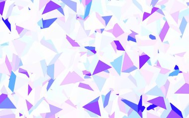 Açık Pembe, mavi vektör arkaplan, çizgiler, üçgenler. Üçgenli soyut gradyan çizimi. Duvar kağıtları için zarif tasarım.