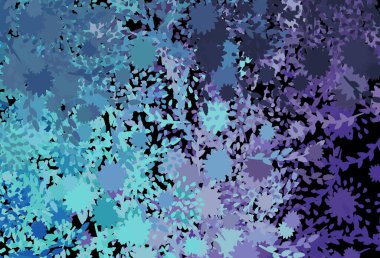 Açık pembe, Memphis şekilli mavi vektör arkaplan. Renkli rastgele şekillerle modern soyut illüstrasyon. Bir cep telefonu için arka plan.