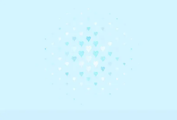 Rose Clair Motif Vectoriel Bleu Avec Des Cœurs Colorés Illustration — Image vectorielle