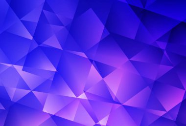 Açık pembe, mavi vektör soyut çokgen desen. Üçgenlerden oluşan parlayan çokgen çizimler. Pankartın için tamamen yeni bir şablon.