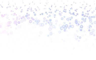 Açık pembe, köpüklü mavi vektör arkaplan. Renkli su damlaları olan modern soyut çizimler. Reklamlar, broşürler için desen.