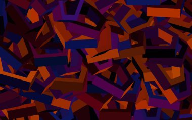 Koyu pembe, sarı vektör desenli, renkli altıgenli. Bulanık yüzeyde renkli altıgenlerin çizimi. Reklamınız için bir kalıp, kitapçıklar.