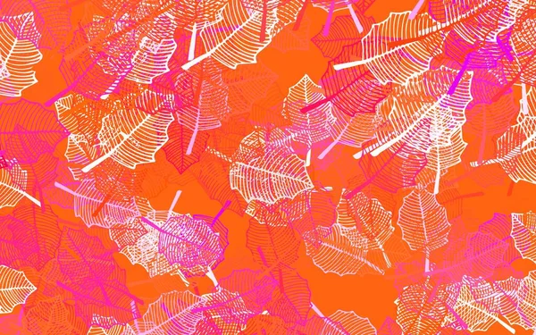 Vaaleanpunainen Punainen Vektori Doodle Tausta Lehtiä Upouusi Värillinen Kuvitus Lehtiä — vektorikuva