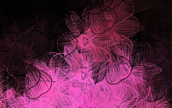 Sötét Rózsaszín Sárga Vektor Absztrakt Minta Virágokkal Kreatív Illusztráció Elmosódott — Stock Vector