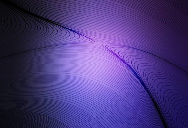 Eğri çizgileri olan koyu mor vektör arkaplan. Değişken çizgileri olan renkli soyut çizimler. Broşürler, broşürler için doku.