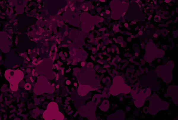 Fondo Vectorial Dark Purple Con Formas Memphis Formas Caóticas Coloridas — Vector de stock