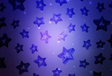 Güzel yıldızlı açık mor vektör dokusu. Bulanık arkaplanda gradyanı olan yıldızlar. Astroloji web siteleri için desen.