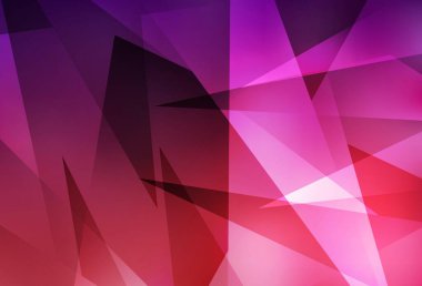 Koyu mor, kristalli pembe vektör şablonu, üçgenler. Soyut arkaplanda renkli eğimli üçgenler. Web siteniz için basit tasarım.