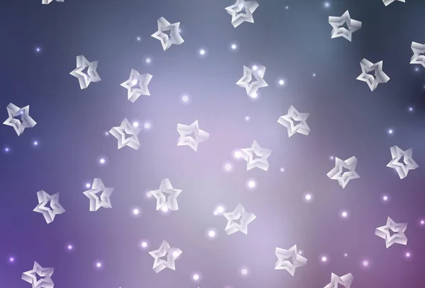 明亮的紫色矢量背景 小的和大的恒星 用抽象模板上的星星装饰华丽的插图 天文学网站的模式 — 图库矢量图片