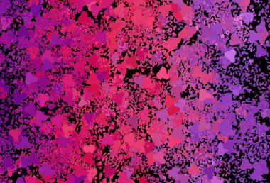 Koyu mor, soyut şekilli pembe vektör arkaplan. Renkli rastgele şekillerle modern soyut illüstrasyon. Duvar kağıtları için zarif tasarım.