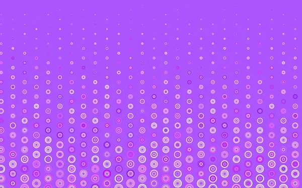 Hellviolette Rosa Vektorschablone Mit Kreisen Unscharfe Blasen Auf Abstraktem Hintergrund — Stockvektor