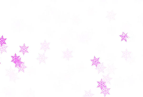 Light Purple Pink Vector Background Xmas Snowflakes Stars Modern Geometrical — Stock Vector