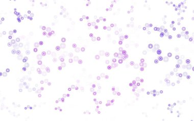 Açık Mor, köpüklü pembe vektör arkaplan. Renkli su damlaları olan modern soyut çizimler. Fütürist reklamlar ve kitapçıklar için şablon.