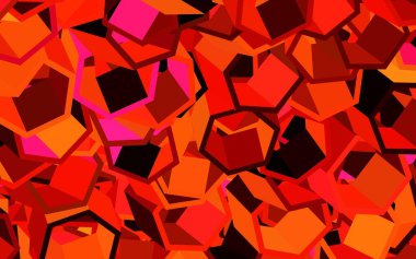 Renkli altıgenli koyu kırmızı vektör deseni. Renkli altıgenli soyut illüstrasyon. Reklamınız için bir kalıp, kitapçıklar.