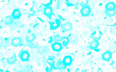 Açık mavi, altıgen şeklinde yeşil vektör şablonu. Altıgen tarzda ışıldayan soyut çizimler. İş ilanınız için tasarım.