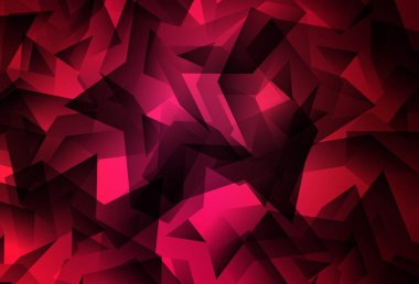 Açık kırmızı vektör mozaik arkaplan. Üçgenli renkli soyut çizimler. Dizaynınız için üçgen desen.