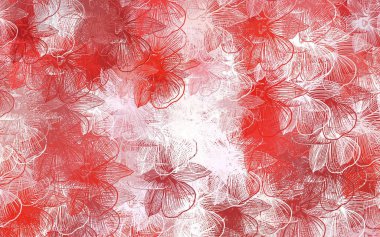 Açık kırmızı vektör, çiçekli zarif duvar kağıdı. Parlak renkli resimli çiçekler. Web sitesi yöneticileri ve tasarımları için desen.