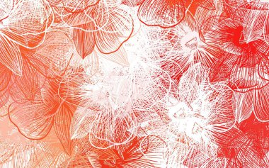 Açık kırmızı, çiçekli sarı vektör deseni. Çiçeklerle süslenmiş soyut çizimler. Tasarımınız için yeni şablon.