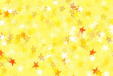 Güzel yıldızlı açık sarı vektör dokusu. Renkli yıldızlı soyut çizimler. Astroloji web siteleri için desen.