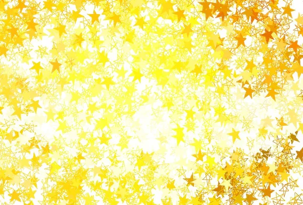 Světle Žlutá Vektorová Textura Krásnými Hvězdami Dekorativní Zářící Ilustrace Hvězdami — Stockový vektor