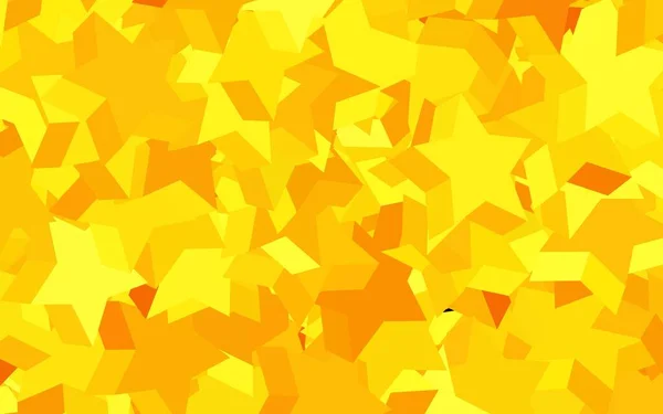 Dark Yellow Vector Texture Beautiful Stars Decorative Shining Illustration Stars — Stock Vector