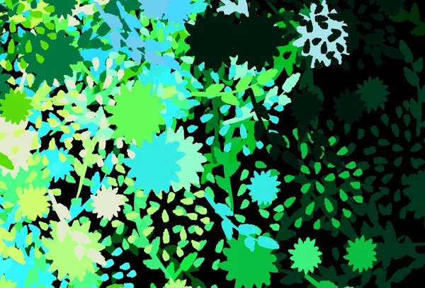 Donkerblauw Groen Vectorpatroon Met Willekeurige Vormen Decoratief Design Abstracte Stijl — Stockvector