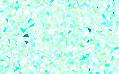 Açık mavi, üçgenli yeşil vektör arkaplan. Renkli üçgenlerin olduğu bir resim. Broşürler, broşürler için desen