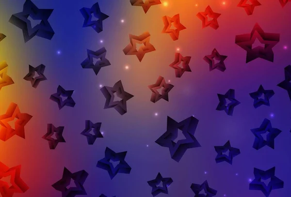 Темно Синий Красный Маленькими Большими Звездами Звёзды Размытом Абстрактном Фоне — стоковый вектор