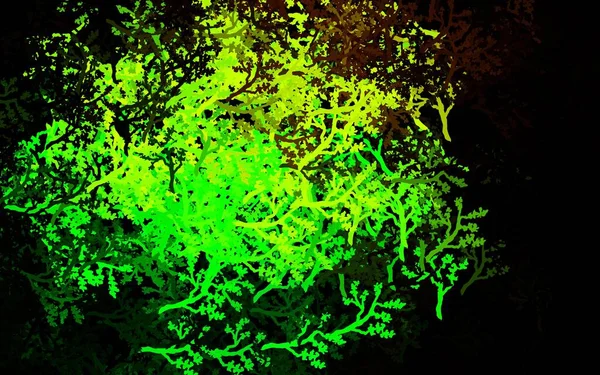 Σκούρο Πράσινο Διάνυσμα Μοτίβο Σκίτσα Δέντρα Κλαδιά Πολύχρωμη Απεικόνιση Στυλ — Διανυσματικό Αρχείο
