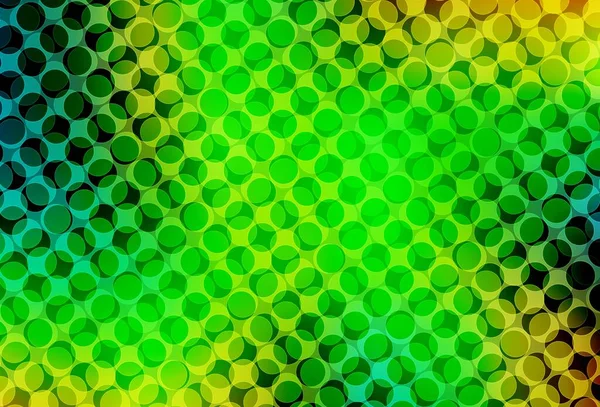Hellgrüne Gelbe Vektortextur Mit Scheiben Illustration Mit Einer Reihe Leuchtender — Stockvektor