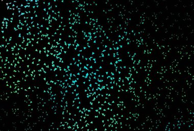 Koyu yeşil üçgenli vektör arka planı. Renkli üçgenli modern soyut illüstrasyon. Broşürler, broşürler için desen