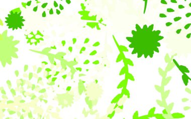 Açık yeşil, sarı vektör karalama arkaplanı çiçekler, güller. Renkli, soyut karalama çiçekleri olan bir resim. Cep telefonlarının geçmişleri için şablon.