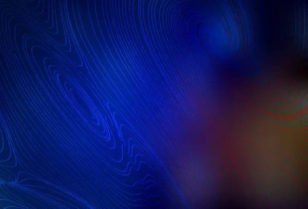 Темно Синяя Красная Векторная Текстура Изогнутыми Линиями Образец Красочными Линиями — стоковый вектор