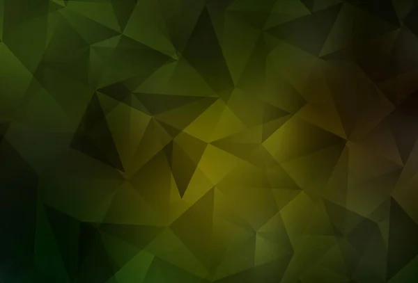 Texture Mosaïque Triangle Vectoriel Vert Foncé Jaune Illustration Géométrique Créative — Image vectorielle