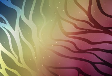 Açık yeşil, eğri çizgileri olan kırmızı vektör deseni. Soyut ve gradyan renkte renkli çizimler. Markan için yeni kompozisyon.