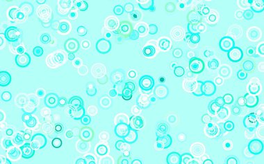 Kabarcıklı açık yeşil vektör arka planı. Renkli su damlaları olan modern soyut çizimler. Güzel web siteleri için desen.