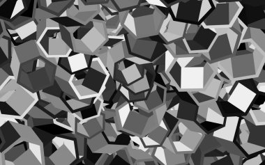 Altıgenli koyu gri vektör arkaplanı. Renkli altıgenli soyut illüstrasyon. Duvar kağıtlarının dokusu için desen.