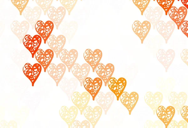 Светло Красная Векторная Текстура Милыми Сердцами Яркая Иллюстрация Сердцами Абстрактном — стоковый вектор