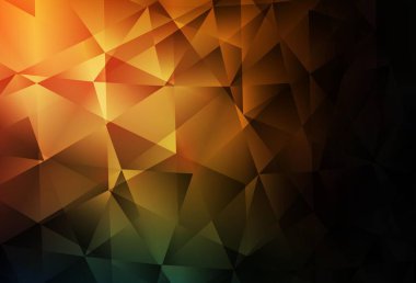 Koyu turuncu vektör soyut çokgen desen. Üçgenli renkli soyut çizimler. Cep telefonunun arka planının şablonu.