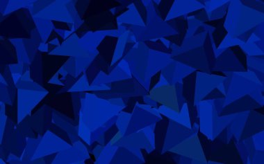 Çokgen şekilli koyu mavi vektör deseni. Renkli üçgenli modern soyut illüstrasyon. Bir cep telefonu için arka plan.