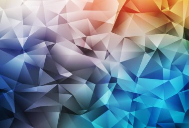 Açık mavi, sarı vektör soyut mozaik arkaplan. Çokgen soyut çizim ve gradyan. Marka kitabınız için yeni şablon.