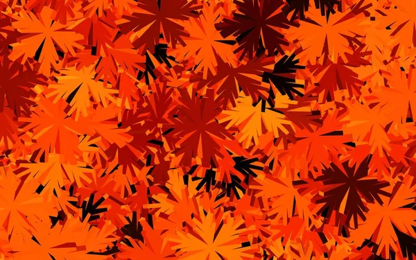 Dark Orange Vektor Elegantní Pozadí Květinami Barevná Ilustrace Květinami Stylu — Stockový vektor