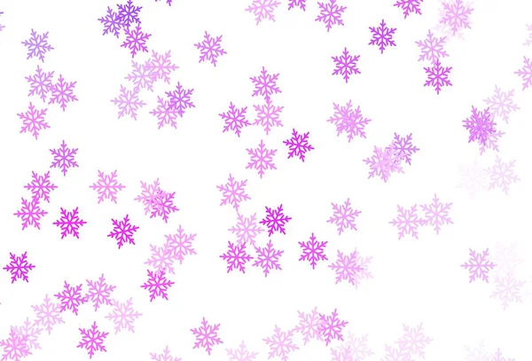 Light Purple Vektor Hintergrund Mit Weihnachten Schneeflocken Sterne Bunte Dekoration — Stockvektor