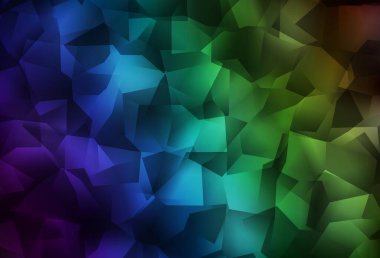 Koyu mavi, yeşil vektör eğimli şablon. Üçgenli modern soyut çizim. Arkaplanlarınız için desenli desen.