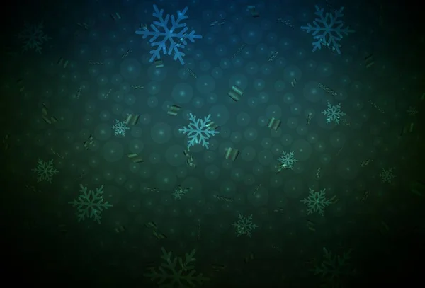 Textura Vectorial Verde Oscuro Estilo Cumpleaños Ilustración Colorida Con Nieve — Vector de stock