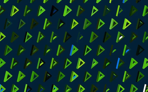Sötétzöld Sárga Vektor Háttér Vonalak Háromszögek Csillámló Absztrakt Illusztráció Háromszög — Stock Vector