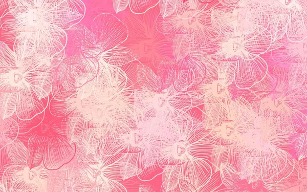 Açık pembe, çiçekli sarı vektör karalama arkaplanı. Karalama tarzında çiçekli renkli bir çizim. İş tasarımınız için yepyeni bir tarz.