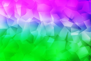 Açık pembe, yeşil vektör soyut mozaik desen. Yarım ton şeklinde, üçgenli yaratıcı illüstrasyon. İşiniz için en iyi üçgen tasarım.