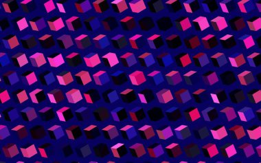 Koyu Mor, pembe çizgili vektör düzeni, dikdörtgenler. Renkli dikdörtgenleri olan bir resim. Reklamınız, posteriniz, afişiniz için en iyi tasarım.