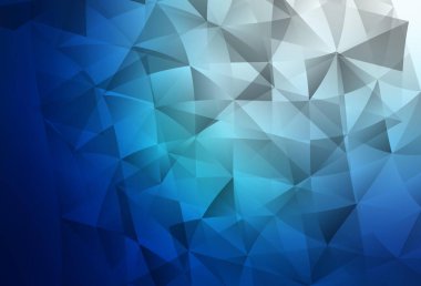 Koyu mavi vektör arkaplanı çizgiler, üçgenler. Renkli üçgenlerin olduğu bir resim. Bir cep telefonu için arka plan.